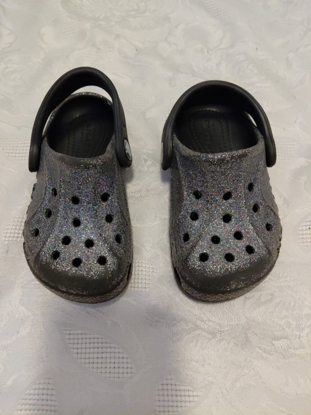 Crocs Baya Clog Size C7 Toddler Black Glitter